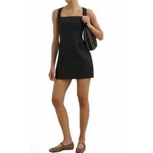 Reformation Black Linen Mini Dress Sz 4 NEW $248